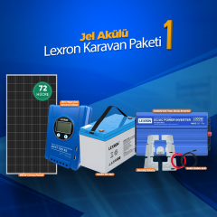 Karavan Hazır Solar Enerji Paketi – 395W Phono Panel + 1000W Lexron Tam Sinüs İnverter + 105Ah Jel Akü K1