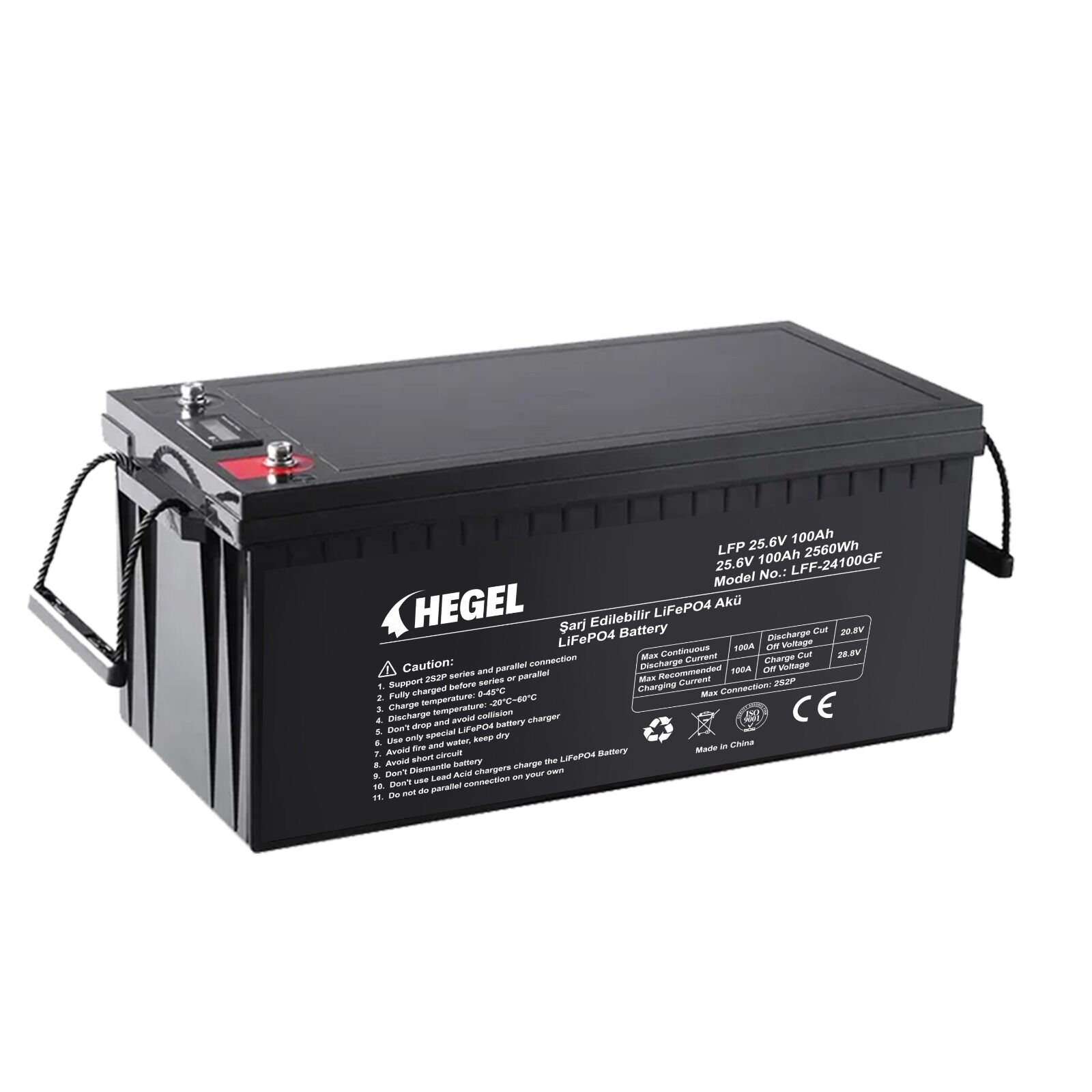 Hegel  25.6 Volt 100 Ah Lifepo4 Akü Lityum Akü