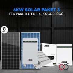 6 kW Solar Sistem Paketi – Hegel İnverter + 8x625W Panel + 51.2V 200Ah Lityum Akü
