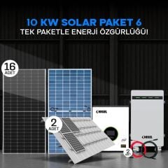 10 kW Solar Sistem Paketi – Hegel İnverter + 16x625W Panel + 51.2V 200Ah Lityum Akü