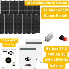 10 kW Solar Sistem Paketi – Çift Akülü Güçlü Çözüm
