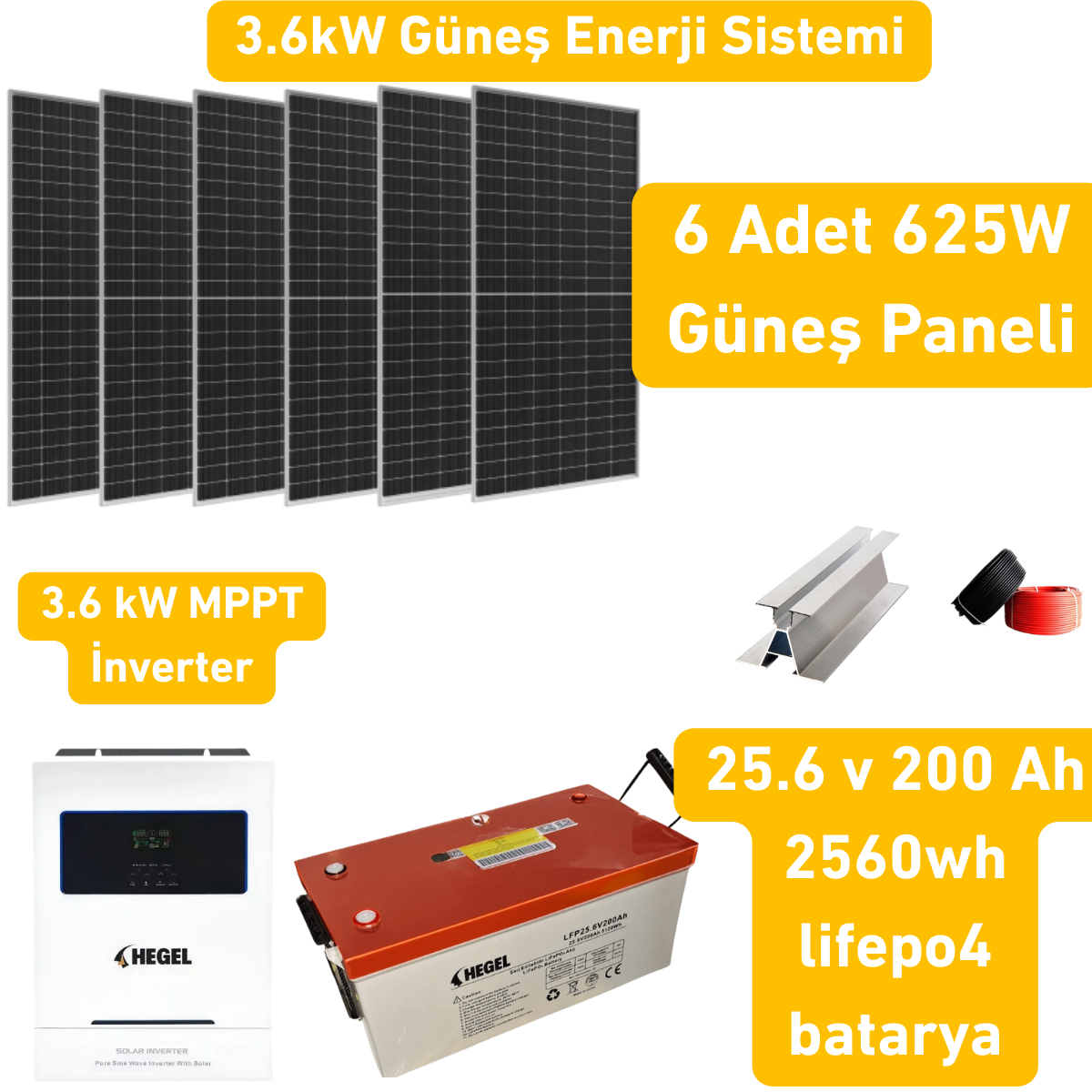 3.6 kW Solar Sistem Paketi – Güçlü ve Verimli Çözüm