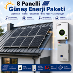 8 Panelli 12 Kw Güneş Enerji Sistemi 10.24 Kwh Depolama