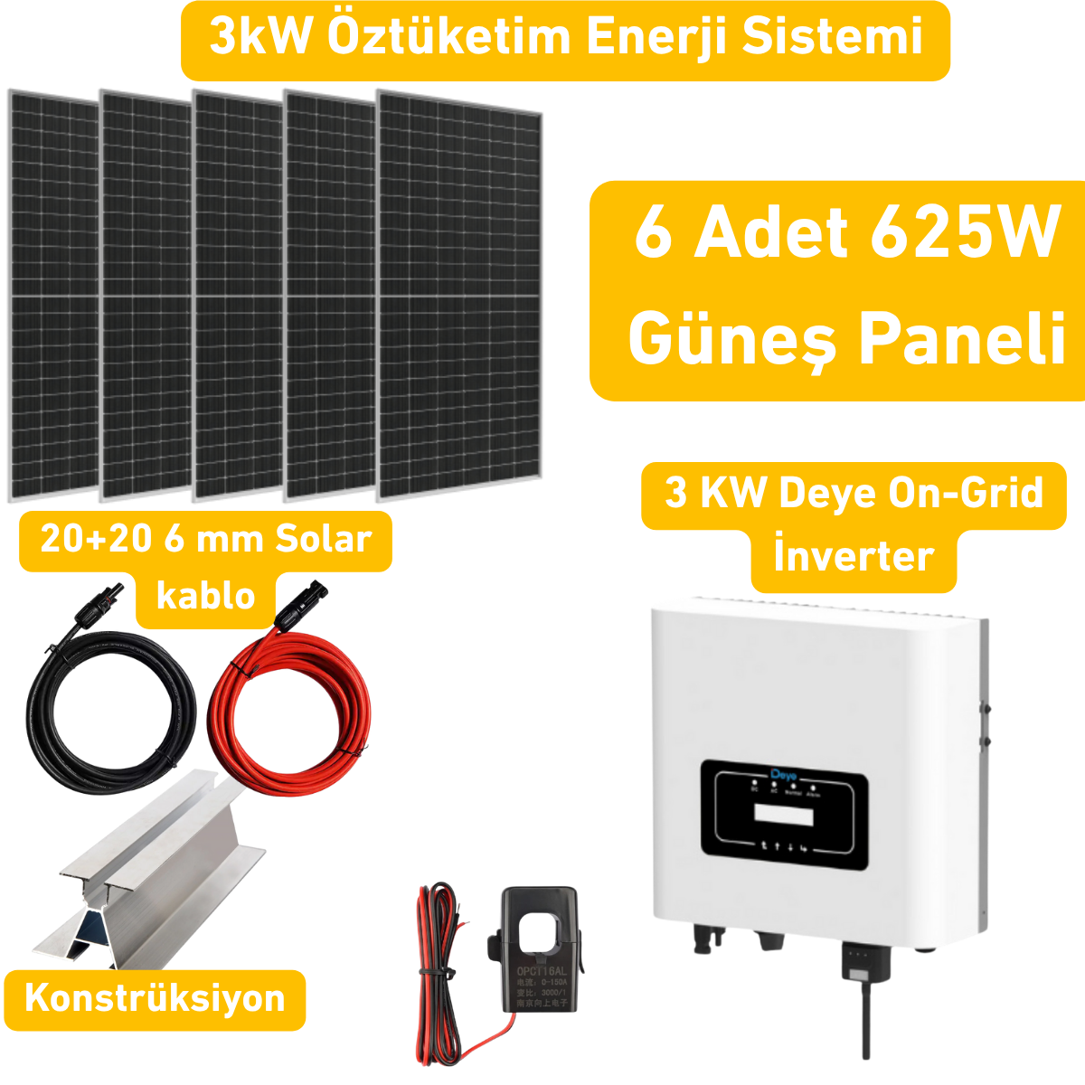 3 kW On Grid Solar Enerji Paketi