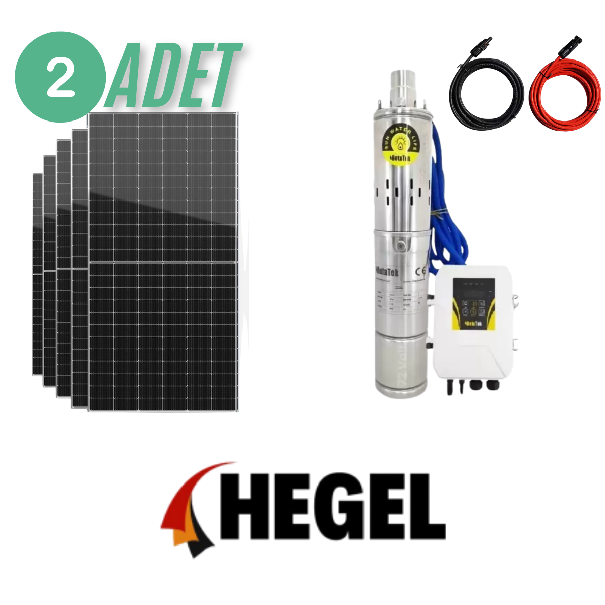 Hegel Solar Dalgıç Pompa ve Güneş Paneli Takımı 48 Volt 750w