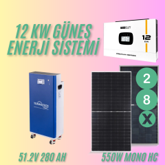 15.4 kW Off-Grid Güneş Enerjisi Paketi – 12kW Mexxsun İnverter + 15.4kW Panel + 14.3kWh Lityum Batarya