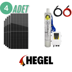 Hegel Solar Dalgıç Pompa ve Güneş Paneli Takımı 110 Volt 1500w 4,5 Ton 202 Metre