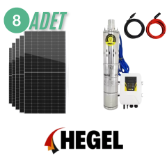 Hegel Solar Dalgıç Pompa ve Güneş Paneli Takımı 110 Volt 2200w 11 Ton