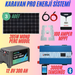 1185W Karavan Güneş Enerjisi Paketi – 300Ah Lityum Akü + 100A MPPT + 3000W Tam Sinüs İnverter