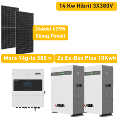 14 Kw Solar Enerji Sistemi Hibrit 3 Faz 380 v