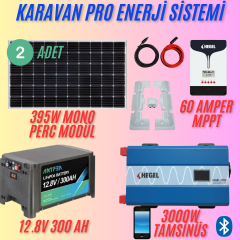 395W Karavan Güneş Enerjisi Paketi – 100Ah Lityum Akü + 30A MPPT + 1000W Tam Sinüs İnverter