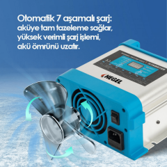 Hegel 12V 20A 7 Aşamalı Çift Pil Çıkışlı Akü Şarj Cihazı