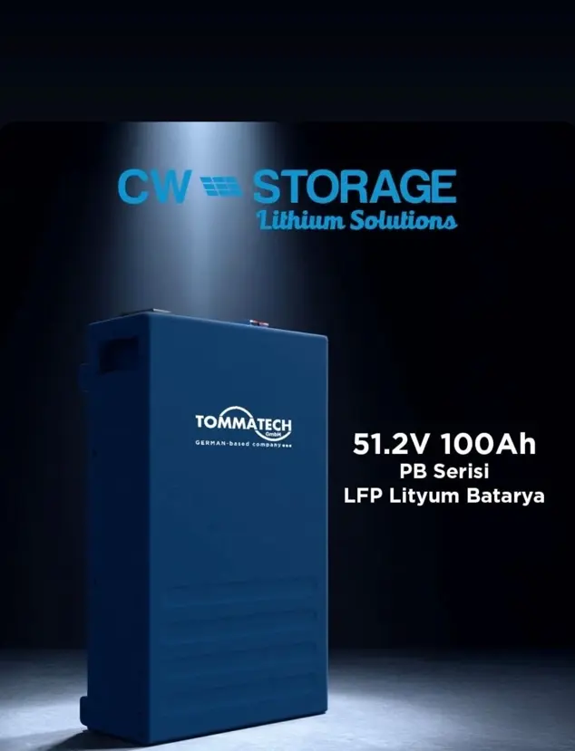 Tommatech LiFePO4 PB Series 51.2V 100AH LV Batarya