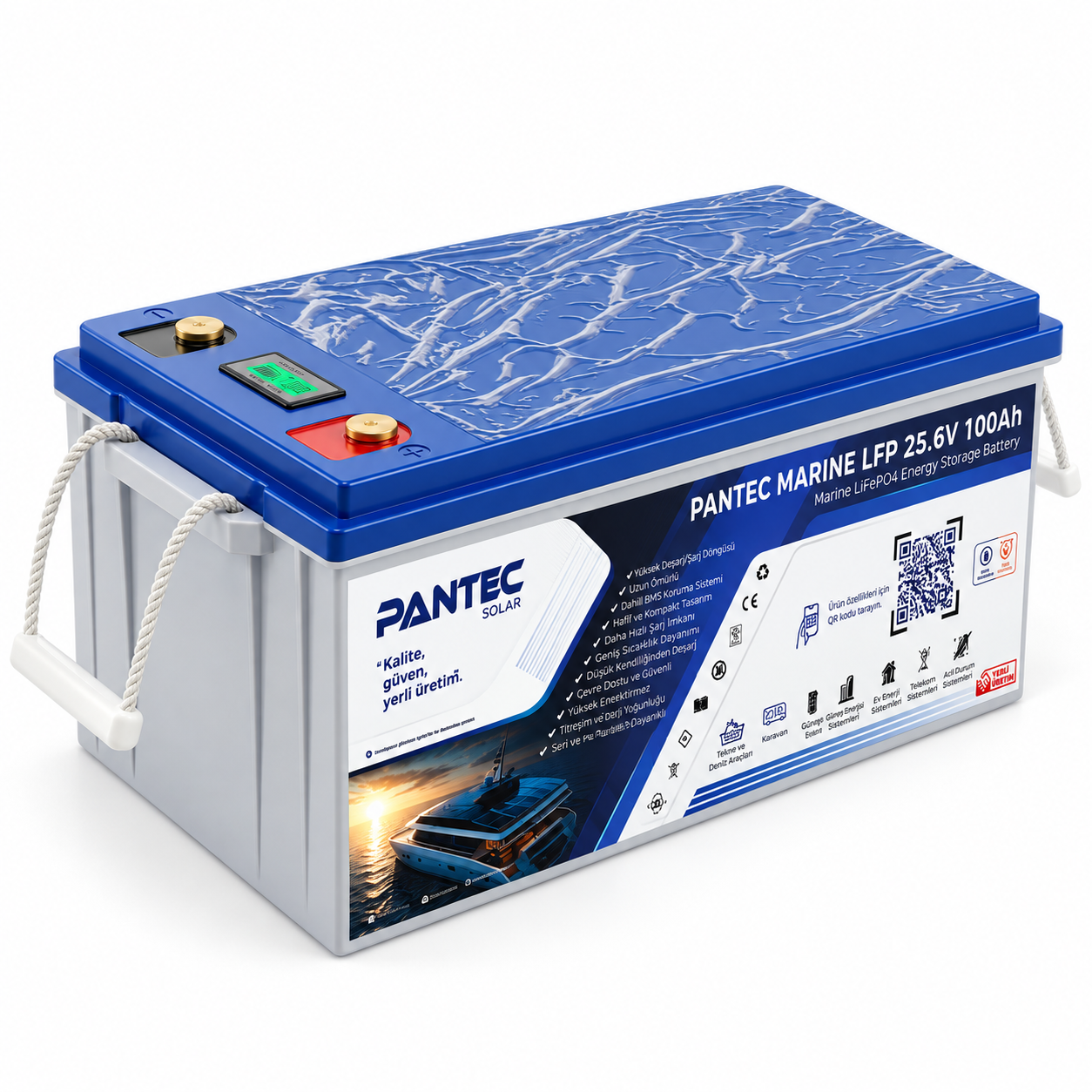Pantec Solar 25.6V 100Ah LiFePO4 Lityum Akü 2.56kWh – MRN25.6