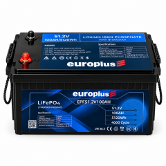 Europlus 51.2V 100Ah 5.12 kWh LiFePO4 Lityum Akü – Bluetooth Özellikli
