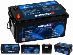 Europlus 51.2V 100Ah 5.12 kWh LiFePO4 Lityum Akü – Bluetooth Özellikli